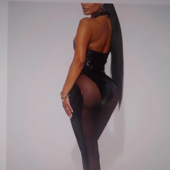 Sexy Blk Skinny JumpSuit - Picture 4 of 12